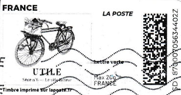 Stamp, Post Bike Utile No 6 Velo Facteur. Redesign, France,  , Bicycles, Postal Traffic