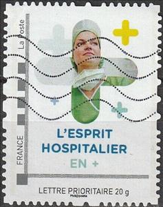 Stamp, To serve and share. l'Esprit Hospitalier en +., France,  , Healthcare, Women