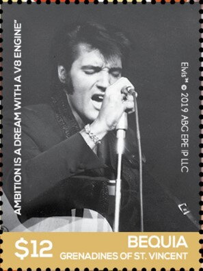 Stamp, Ambition is a Dream with a V8 Engine, Grenadines of St. Vincent, Bequia,  , Actors, Elvis Presley, Entertainers, Famous People, Music, Musicians, Singers