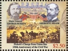 Stamp, Battle of Gettysburg (1863), Grenadines of St. Vincent, Bequia,  , Animals (Fauna), Battle, Horses, Military Forces