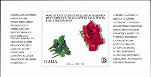 Souvenir Sheet, Magistrates Murdered by Mafia, Italy,  , Flowers