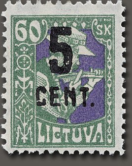 Stamp, Reaper, Memel Territory,  , Agriculture, Headgear