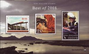 Souvenir Sheet, Best of 2008, New Zealand,  , Bridges, Christmas, Railways
