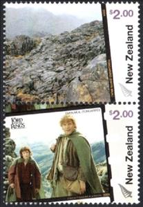 Se-tenant, Tongariro - Frodo & Sam, New Zealand,  , Books, Landscapes, film
