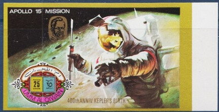 Stamp, Astronaut And Space Screwdriver, Umm al-Qiwain,  , Space Traveling