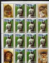Mini Sheet, Monument of Monkey, Abkhazia,  , Animals (Fauna), Mammals, Monkeys