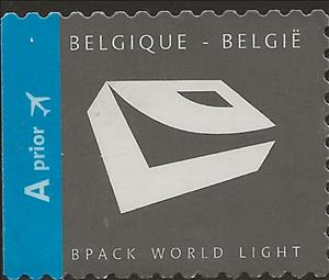 Stamp, Bpack World Light - right imperforate, Belgium,  , Stylized Objects