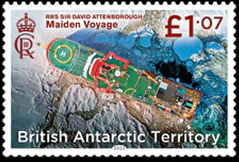 Stamp, Maiden Voyage of RRS Sir David Attenborough, British Antarctic Territory (BAT),  , Ships