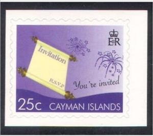 Stamp, Invitation and fireworks (You are invited), Cayman Islands,  