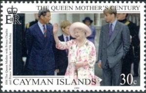 Stamp, With Princes Charles and William,1997, Cayman Islands,  , Famous People, Heads of State, Princes, Queens, Royalty