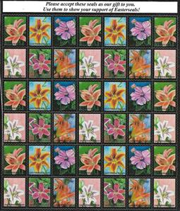 Full Pane, Easter Seals 2020, Cinderellas,  , Charity, Children, Disabled, Easter, Flowers, Lilies (Flower), Plants (Flora)