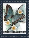 Stamp, Easter Seals 2022, Cinderellas,  , Butterflies, Charity, Children, Disabled, Easter