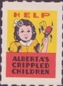 Stamp, Help Alberta's Crippled Children, Cinderellas,  , Charity, Children, Disabled