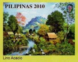 Stamp, Lino Acacio, Cinderellas,  , Environment Protection, Paintings, Tuberculosis / TBC