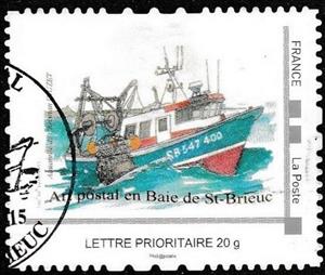 Stamp, An Postal St Brieuc Bay, France,  , Fishery, Fishing-boats
