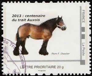 Stamp, Auxois Cart Horses Centenary, France,  , Anniversaries and Jubilees, Horses