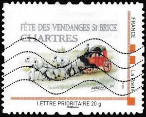 Stamp, Fetes Vendanges St Brice Chartres, France,  , Carriages, Equestrianism and horse riding