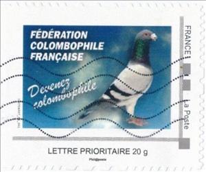 Stamp, French Pigeon Club. Federation Colombophile Francaise, France,  , Birds, Carrier-pigeons, Pigeons, Sports Clubs