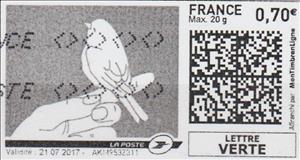 Stamp, Grey Bird, France,  , Birds