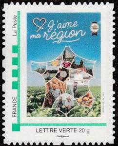 Stamp, J'aime ma region, France,  , Agriculture, Tourism