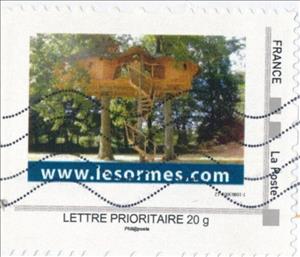 Stamp, Lesormes Tree House, France,  , Tourism
