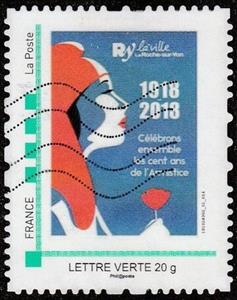 Stamp, Rylaville La Roche sur Yon Armistice Centenary 1918 2018, France,  , Anniversaries and Jubilees, First World War, Women