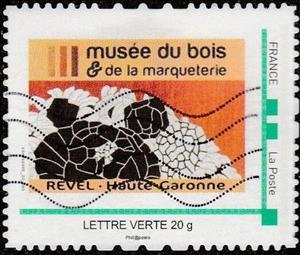 Stamp, Wood Marquetery Museum Musee Bois Revel Haute Garonne, France,  , Crafts, Museums