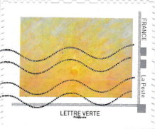 Stamp, Yellow Sunrise, France,  , Sunsets / Sunrises