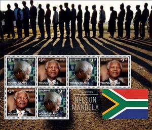 Mini Sheet, Nelson Mandela, Grenadines of St. Vincent, Young Island,  , Famous People, Freedom Fighters, Heads of State, Nobel Laureates