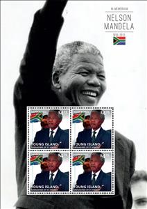 Mini Sheet, Nelson Mandela, Grenadines of St. Vincent, Young Island,  , Famous People, Freedom Fighters, Heads of State, Nobel Laureates