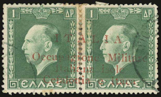 Greece Stamp red Overprint - "ITALIA ..Occupagione"
