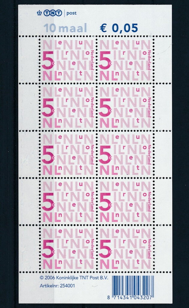 "NL" multiple; 10x 5c; TNT Post