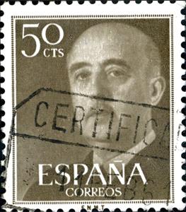 Stamp, Franco, General, Spain,  , Dictators, Famous People, Generals, Heads of State (Military), Men
