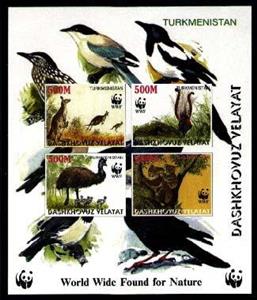 Mini Sheet, Wwf, Turkmenistan,  , Animals (Fauna), WWF