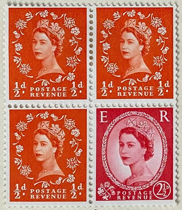 Booklet pane Queen Elizabeth II ½ & 2½