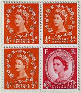 Booklet Pane, Booklet pane Queen Elizabeth II ½ & 2½, United Kingdom of Great Britain & Northern Ireland,  , Queens