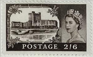Stamp, Carrickfergus Castle - Chalk paper, United Kingdom of Great Britain & Northern Ireland,  , Castles, Crowns and Coronets, Famous People, Heads of State, Queens, Royalty, Women