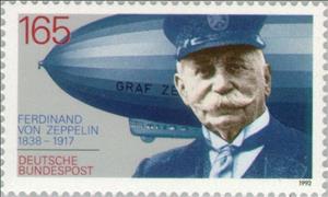 Stamp, Zeppelin, Ferdinand Graf von, Germany, Federal Republic,  , Изобретатели, Zeppelins