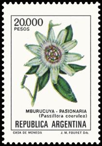Stamp, Mburucuyà (Passiflora coerulea), Argentina,  , Flowers, Plants (Flora)