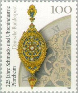 Stamp, Jewellery and Watchmaking in Pforzheim, Germany, Federal Republic,  , Clocks, Jewellery, Anniversaries and Jubilees