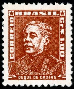 Stamp, Duke of Caxias - Cr$ 1,00 - Type III Background, Brazil,  , Famous People, Men, Military Officers