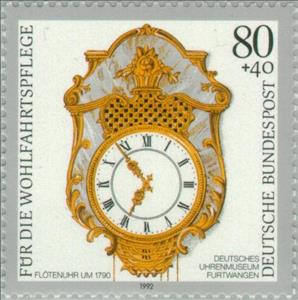 Stamp, Clocks, Germany, Federal Republic,  , Measuring Instruments, Clocks