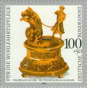 Stamp, Clocks, Germany, Federal Republic,  , Measuring Instruments, Clocks
