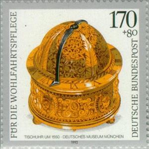 Stamp, Clocks, Germany, Federal Republic,  , Measuring Instruments, Clocks