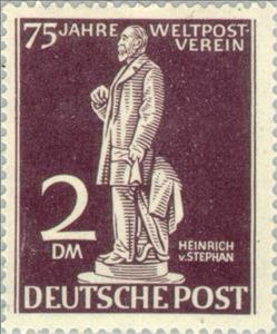 Stamp, Heinrich von Stephan (1831-1897), Berlin,  , Sculptures, Postal Services, Postal Unions, UPU, Postmasters, Anniversaries and Jubilees