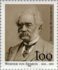 Stamp, Siemens, Werner von, Germany, Federal Republic,  , Famous People, Commemoration, Изобретатели, Industry