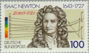 Stamp, Newton, Isaac, Germany, Federal Republic,  , Famous People, Commemoration, Naturalists, Mathemacians, Astronomers