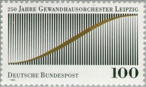 Stamp, Gewandhaus Orchestra, Leipzig, Germany, Federal Republic,  , Music, Musicians, Anniversaries and Jubilees