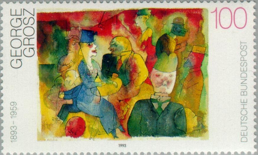 "Cafe" Painting by George Grosz
