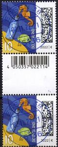 Gutter Pairs, Letter in a Bottle, Germany, Federal Republic,  , Bottles, Fishes, Letters (Mail), Seahorses